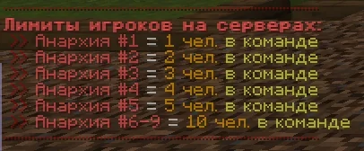 Screenshot: Player limits on the anarchies changed