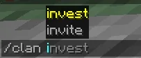 Screenshot: Tab completion for /clan commands
