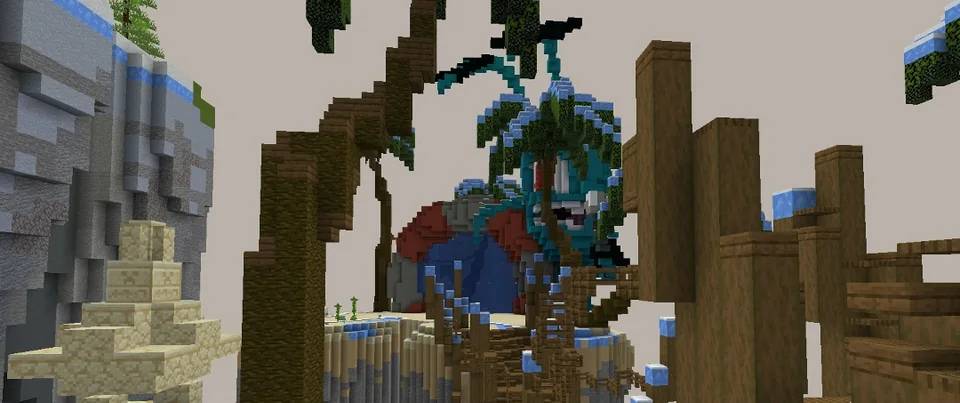 Screenshot: The spawn and the Bikini Bottom map got a winter look