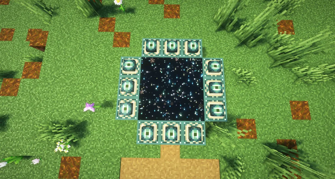 A portal to the Ender world made of 12 frames